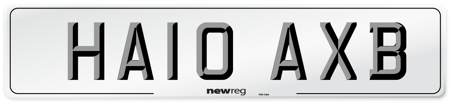 HA10 AXB Number Plate from New Reg